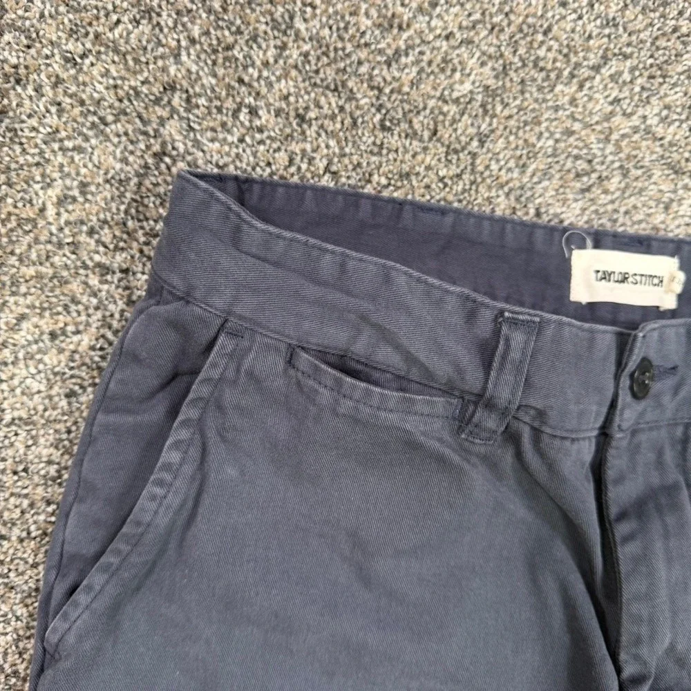 Taylor Stitch The Foundation Pant Mens 30x32 Slim Fit Navy Organic Cotton Chino